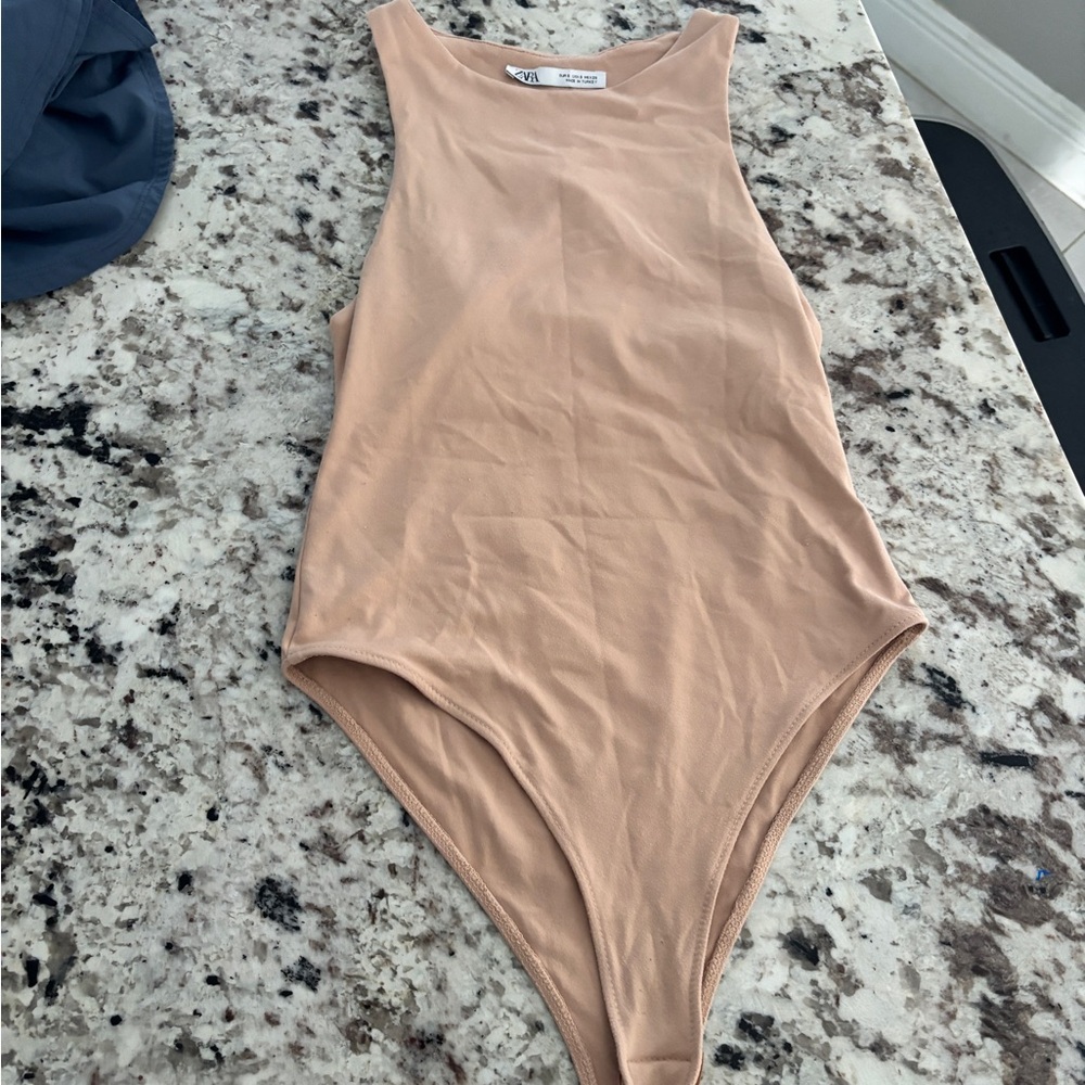 Zara Nude Peach Bodysuit One Piece